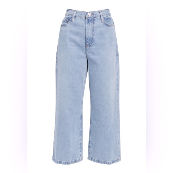 Slightly Used Wide Leg Cropped Frame Jeans - Picture 2 of 3